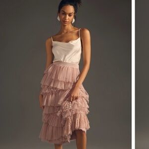 Anthropologie Ruffled Tulle Skirt